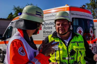 Nuertingen: 260 Einsatzkraefte proben den Ernstfall im Bahnhof